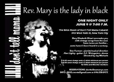 New Act Lady in Black June 9 Don’t Tell Mama @7&nbsp;PM